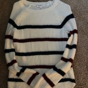 White striped knit sweater